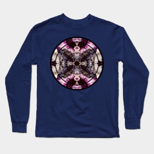 Pink/Grey Paint Pour Circle Long Sleeve T-Shirt